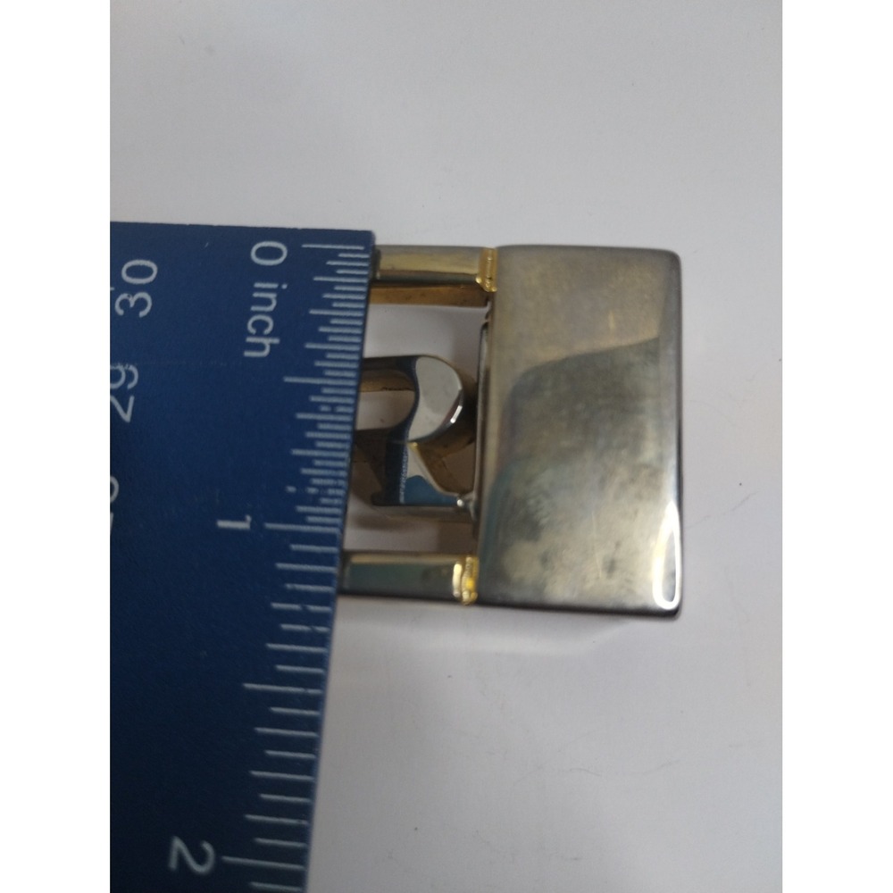 Vintage Two Tone Metal Letter R Initial Monogram Belt Buckle Silver Gold‎ Tone - Picture 4 of 5